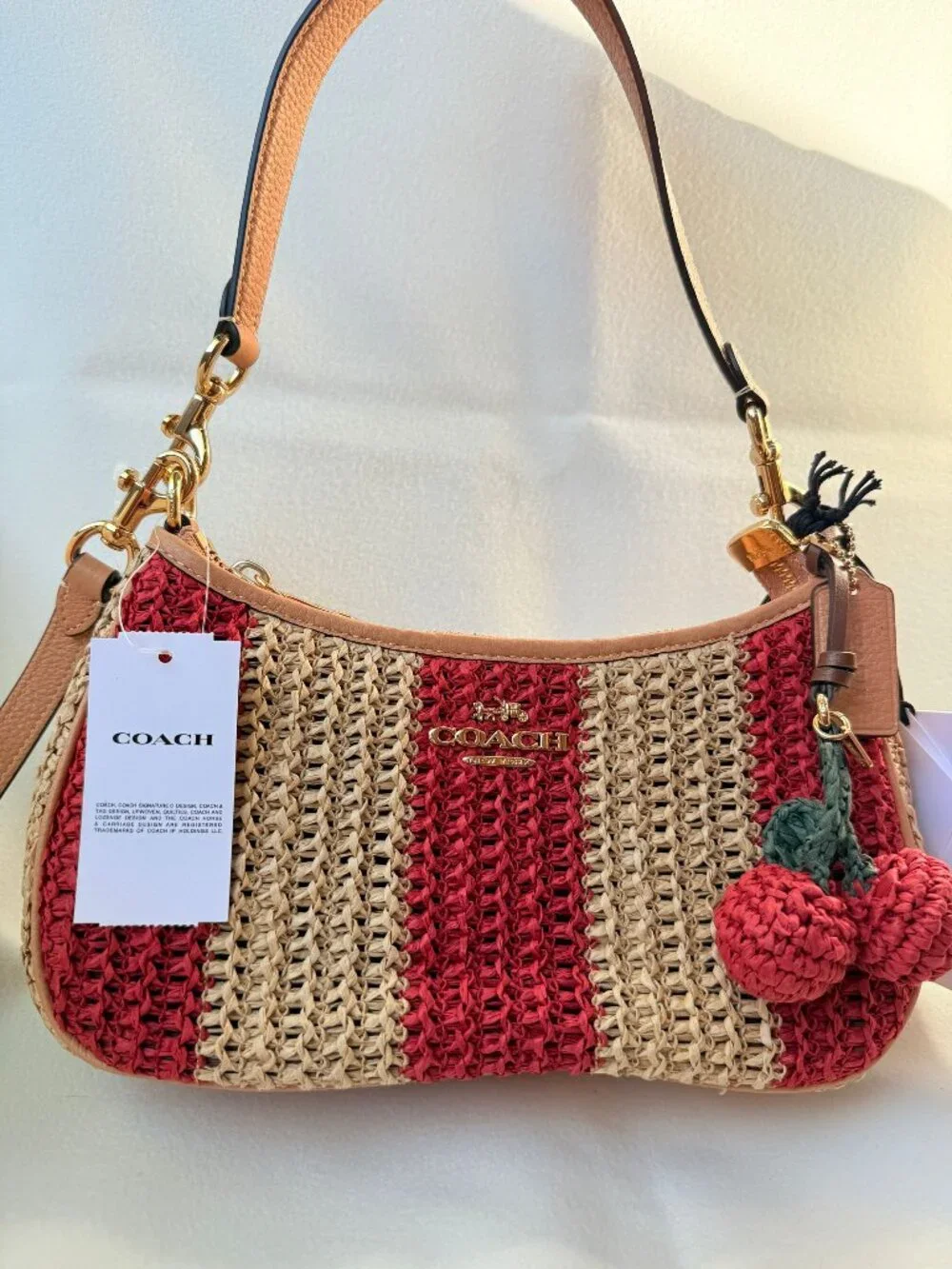 coach Teri Shoulder Bag With Stripes And Charm cer34 - Picture 3 of 14
